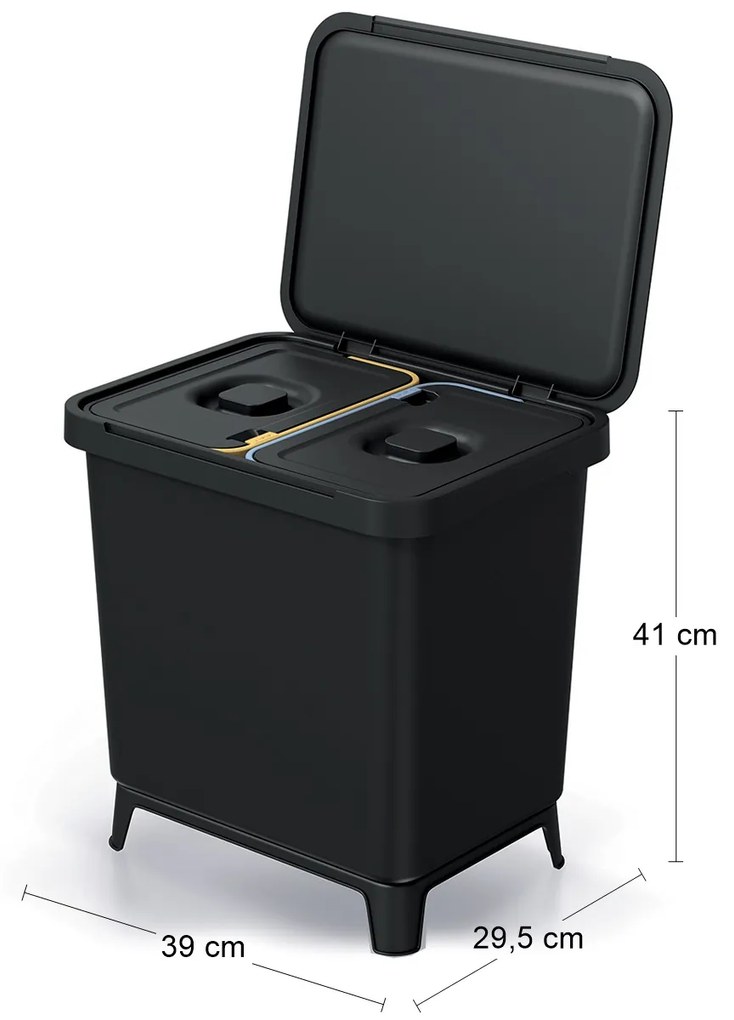 Odpadkový kôš na triedený odpad NKS30W2 20 l - čierna