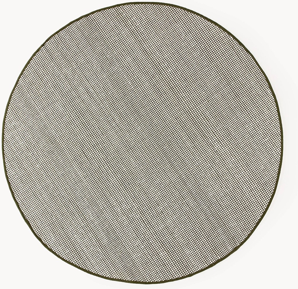 Okrúhly ručne tkaný vlnený koberec Amaro