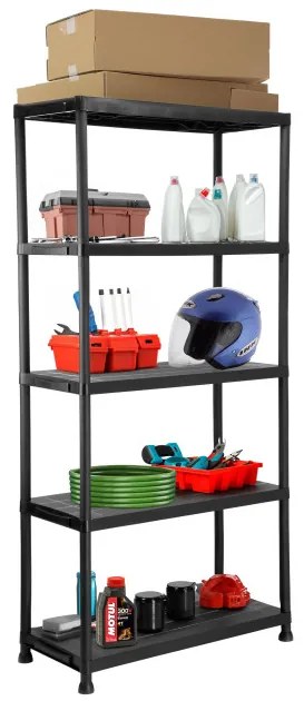Plastový regál MAXER 180x90x40 cm čierny