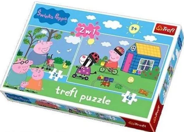 Trefl Puzzle Prasiatko Peppa Pig 2v1 22,7x16,7, 33x22 cm