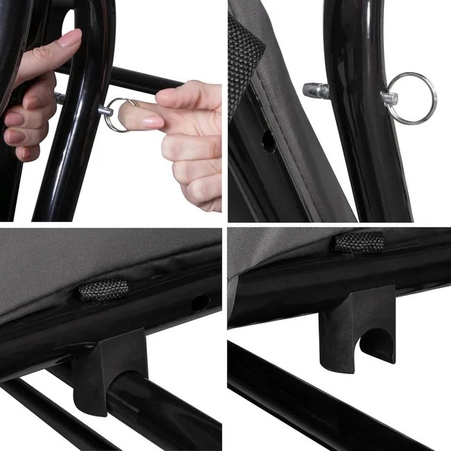 Záhradná hojdačka LINDA SPRINGOS GS0003-sivá