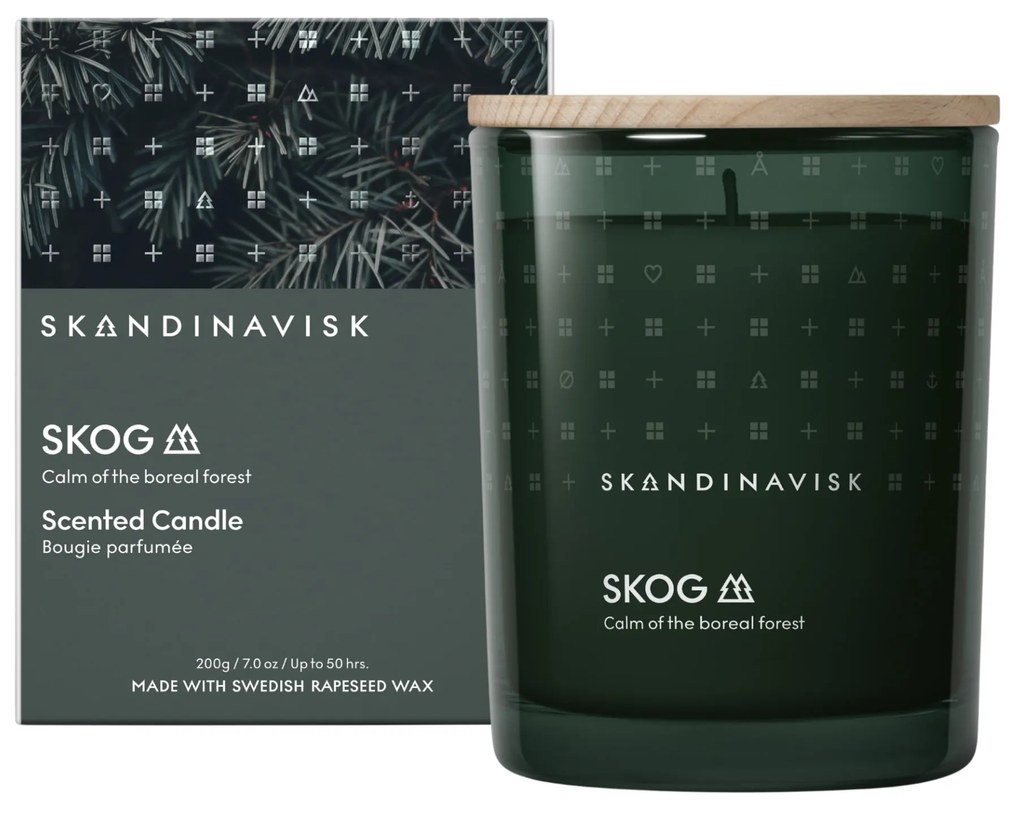 SKANDINAVISK Vonná sviečka v skle SKOG (les) 200 g