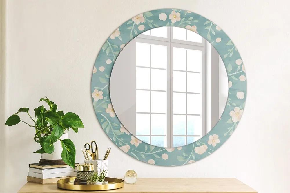Okrúhle ozdobné zrkadlo na stenu Kvetinový vzor fi 60 cm