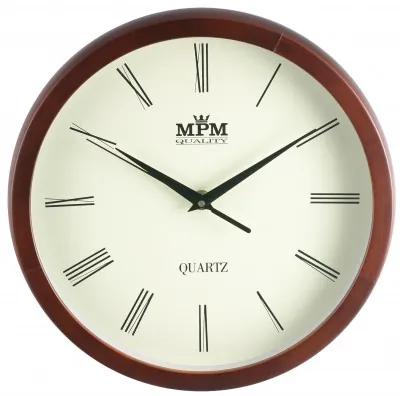 Nástenné hodiny MPM, 2471.52.W - hnedá tmavá, 27cm