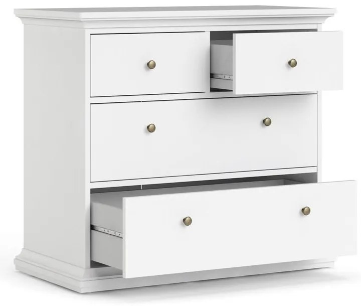 Biela nízka komoda 96x87 cm Paris – Tvilum