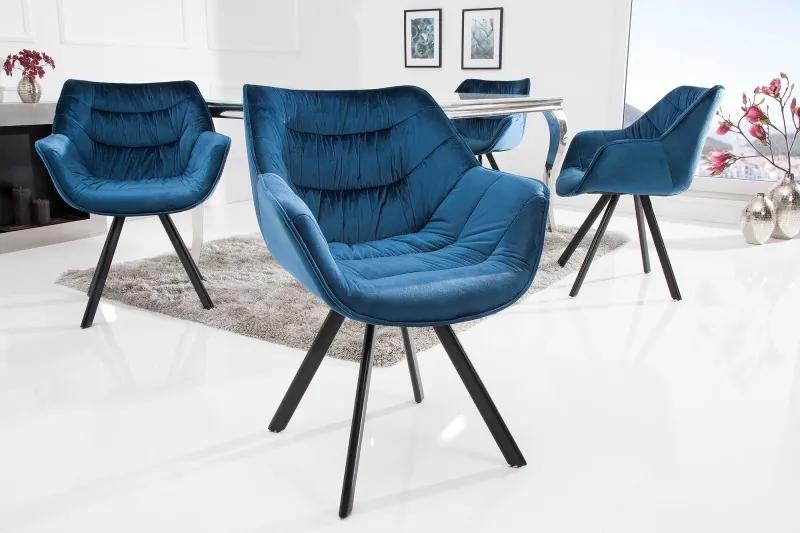 Dizajnová stolička The Dutch Comfort zamat modrá