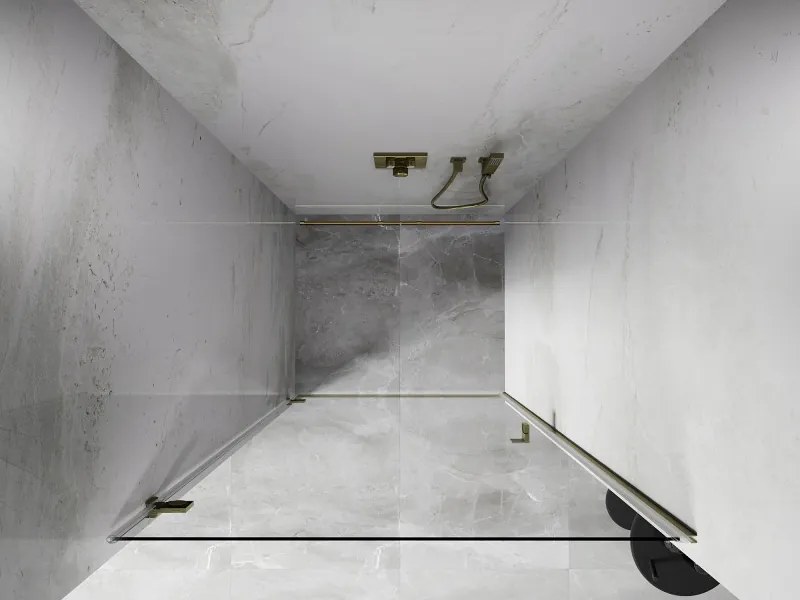 Mexen, Mexen Lunar-B Otočné ľavé sprchové dvere 95 cm, transparentné, brúsené zlaté - 832-095-000-55-00-L