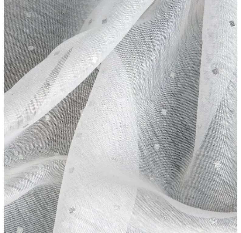 DECOREUM záclona so striebornou potlačou 300 cm x 250 cm biela 100 % polyester 101143