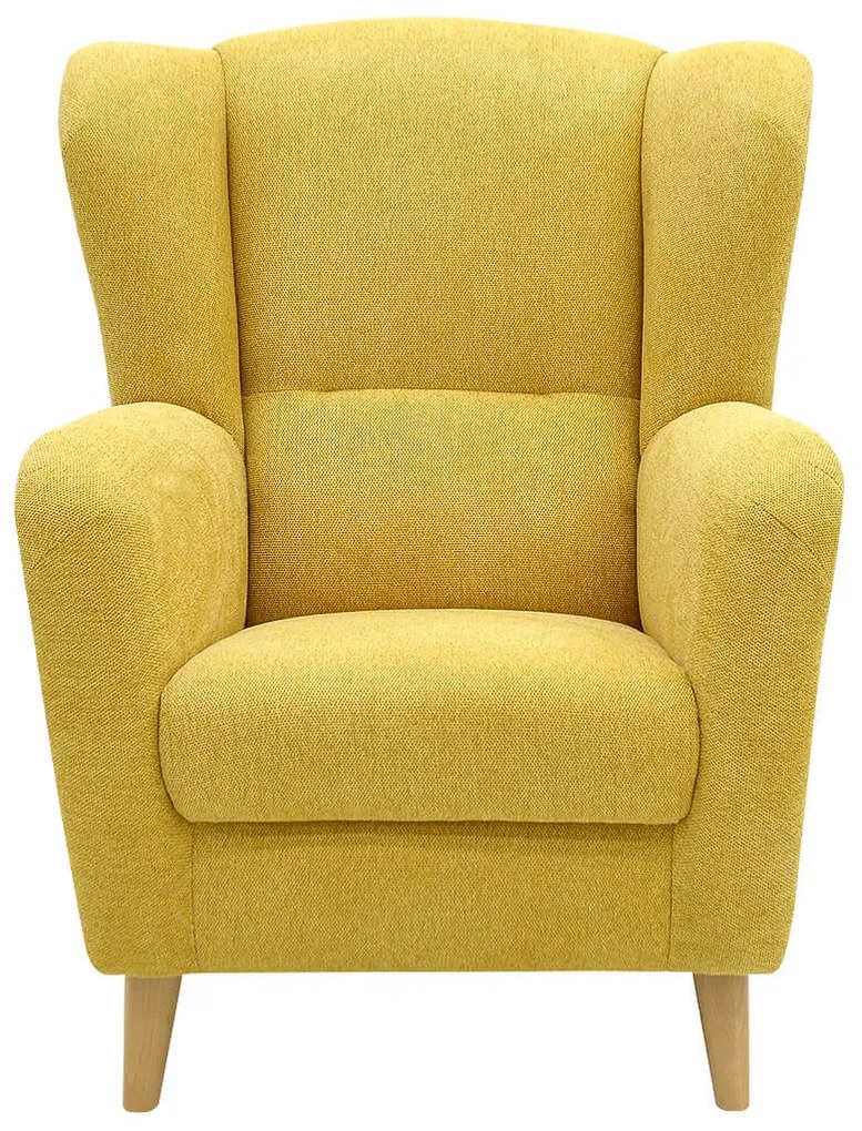 FINES žlté kreslo ušiak Aladin