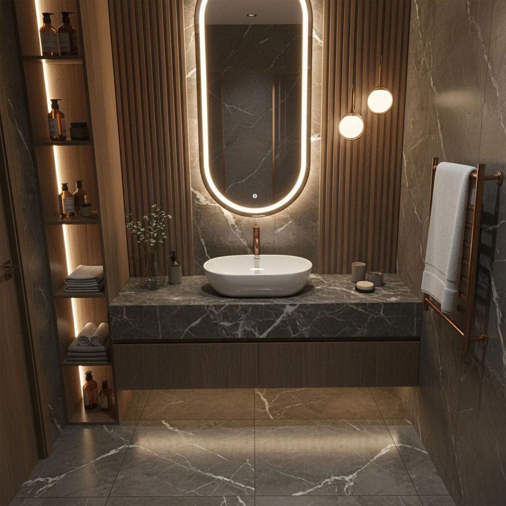 Rea Amelia, umývadlo na dosku 520x325x125 mm, biela lesklá, REA-U4331