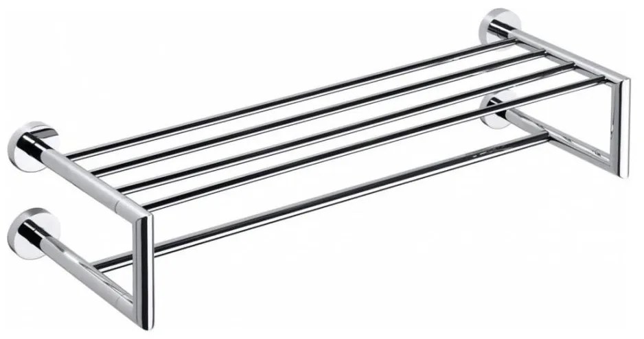 Sapho - Nástenný vešiak na uteráky s policou X-ROUND 22,5x65,5 cm lesklý chróm