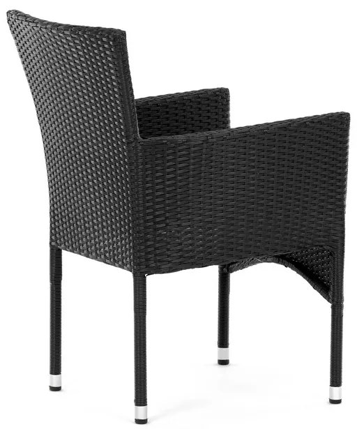 Autronic BONTEC Záhradná stolička, kov, polyratan, čierna, AZC-S2117 BK Farba: Čierna