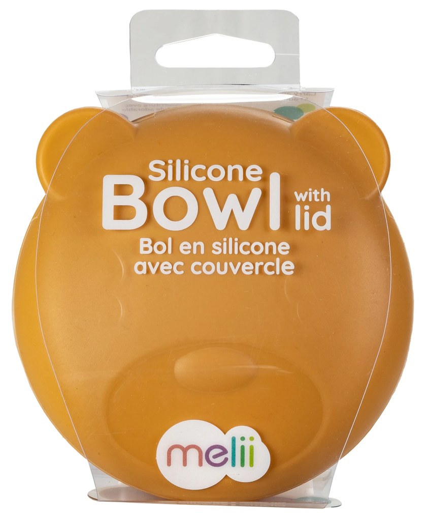 Silikónová škatuľka na desiatu s viečkom Medveď - 350 ml