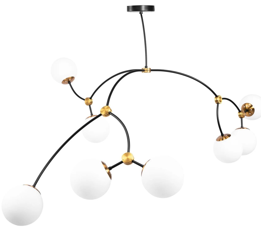 Toolight Toolight, stropné svietidlo 8xG9 APP1673-8CP, čierna-zlatá, OSW-05869