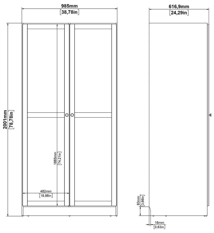 Šatníková skriňa v dekore duba v prírodnej farbe 99x200x62 cm Billund – Tvilum