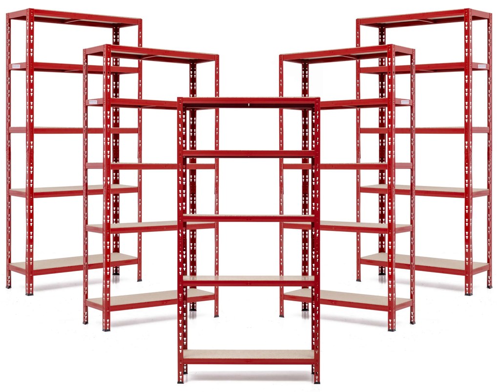 Balíček 5xSUPER EKO HIT - Policový regál Trestles RNDU-KUI 1800x900x600, nosnosť 875 kg, 5 políc Farba: biela