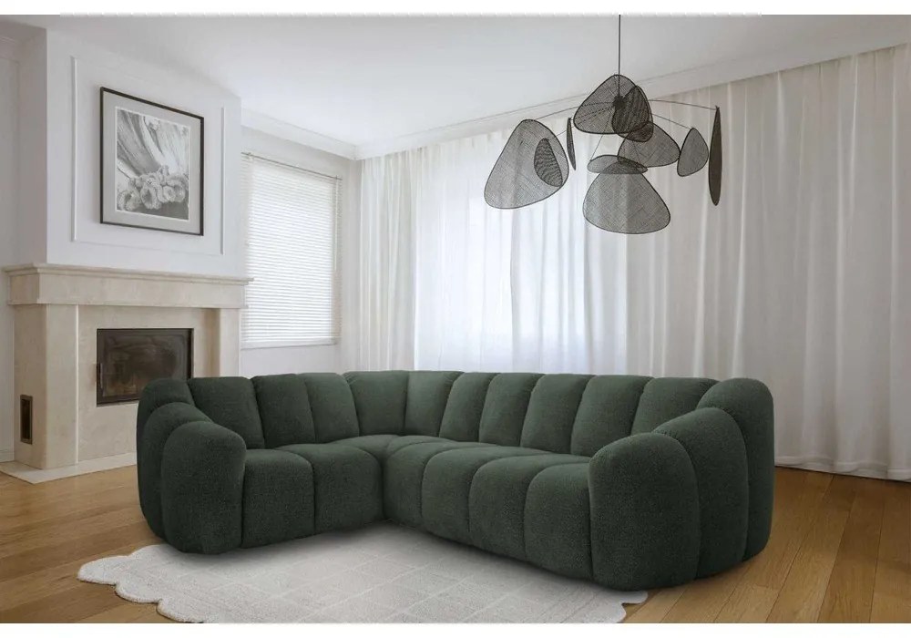 Tmavozelená rohová pohovka (ľavý roh/do L) Shell – Miuform