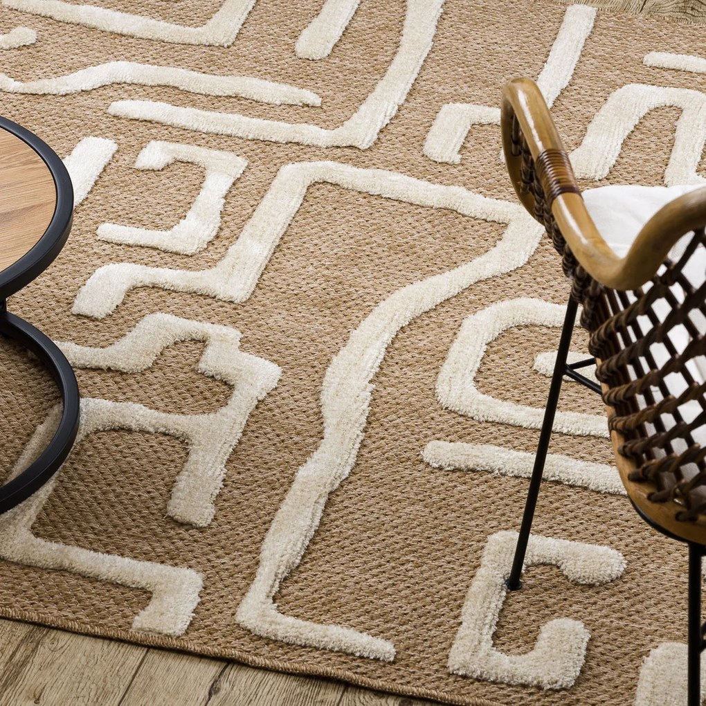 Dywany Łuszczów, Kusový koberec Spark 0711A beige/cream, 80x150, béžová, chodba / predsieň