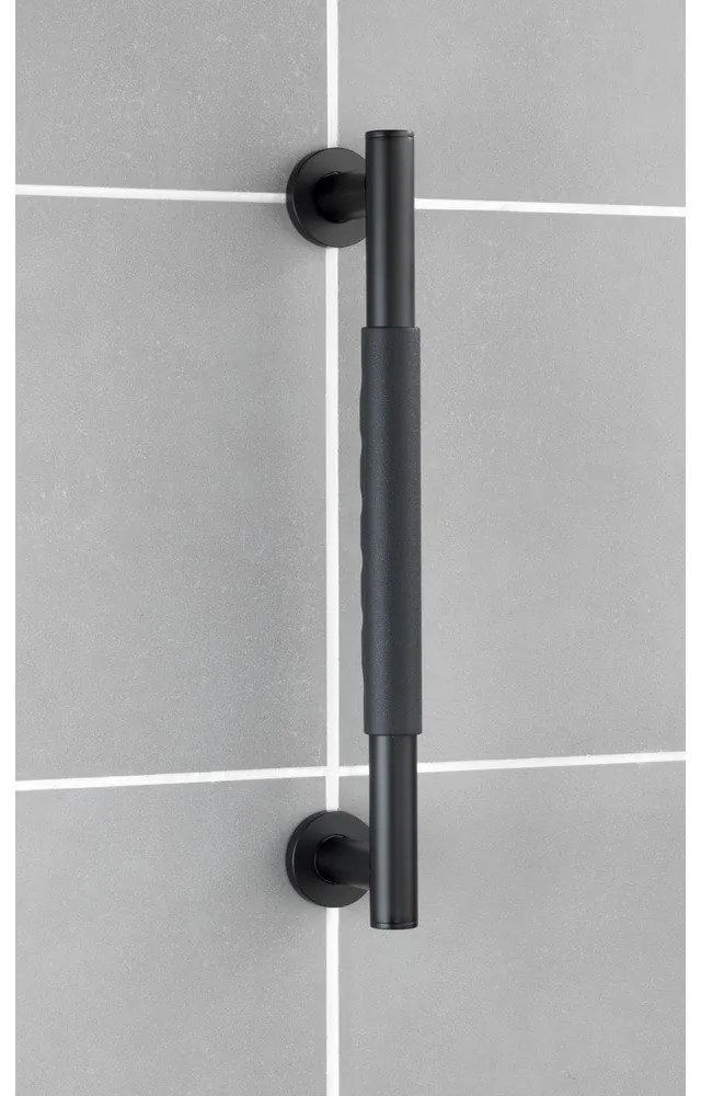 Čierne madlo do sprchy Wenko Secura