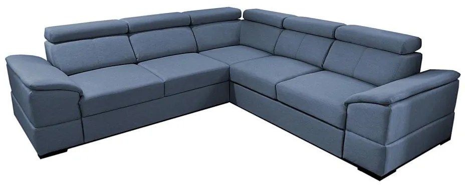 Univerzálna rohová rozkladacia sedacia súprava s úložným priestorom GRANADA modrá
