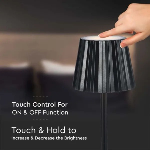 LED stmievateľná dobíjacia stolná lampa LED/4W/5V 3000-6000K 1800 mAh čierna