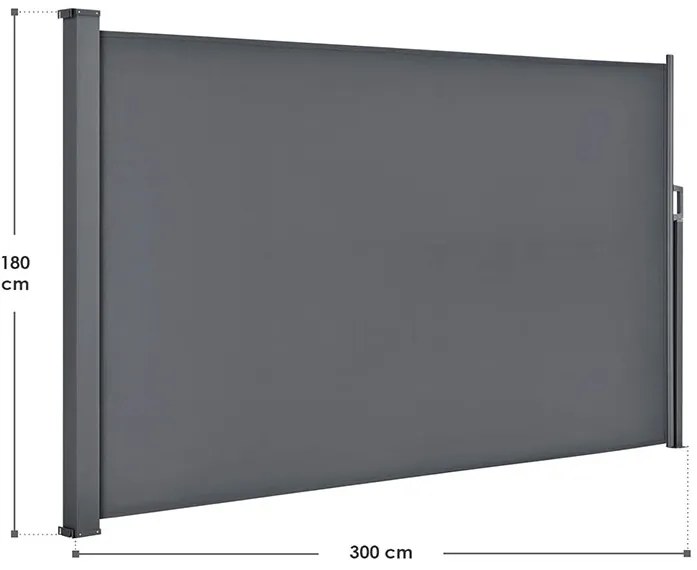 InternetovaZahrada Bočná markíza Dubaj 300 x 180 cm - antracit