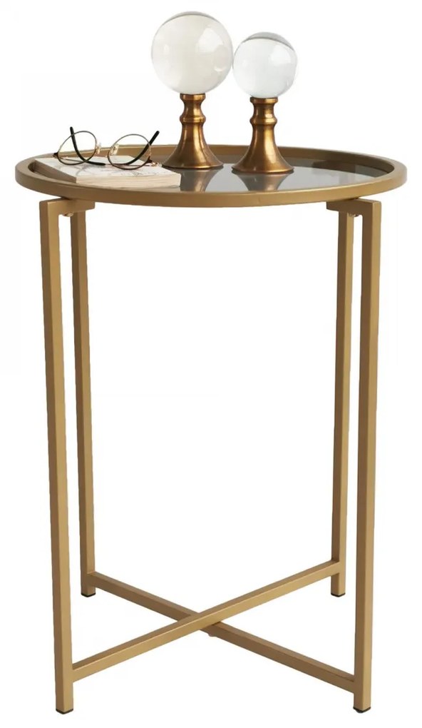 Odkladací stolík Hanah 50 cm zlatý