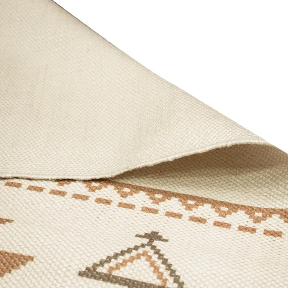 Béžovohnedý obojstranný vonkajší koberec z recyklovaného plastu Green Decore Afra, 90 x 150 cm