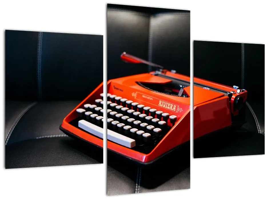 Obraz červeného písacieho stroja