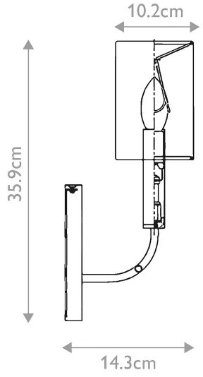 Feiss FE-BRIANNA1-BB - Nástenné svietidlo BRIANNA 1xE14/60W/230V