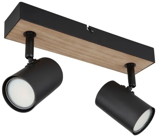 Globo 57911-2BW - Bodové svietidlo ROBBY 2xGU10/35W/230V čierna/hnedá