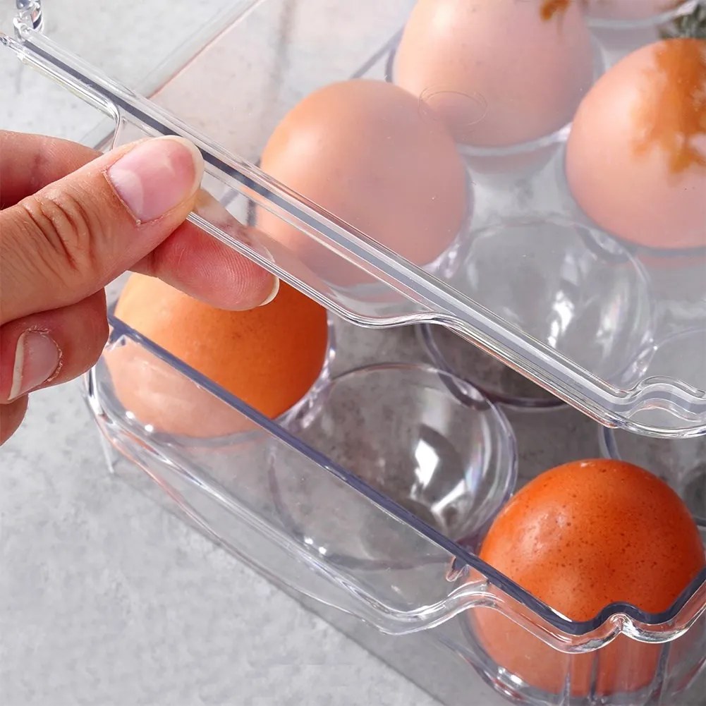VILDE Úložný box na vajíčka, organizér na 15ks vajec, akryl transparentný
