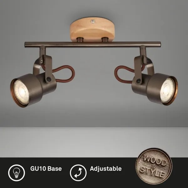 Brilo - LED bodové svietidlo TAHUN 2xGU10/5W/230V hnedé