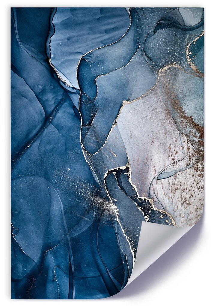 Gario Plagát Ozdobný kameň, modrý mramor Farba rámu: Bez rámu, Rozmery: 40 x 60 cm