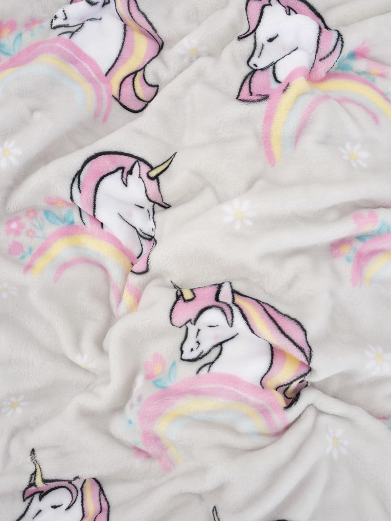 Detská deka do postieľky mikroplyš Exclusive 80 × 100 cm – Jednorožec
