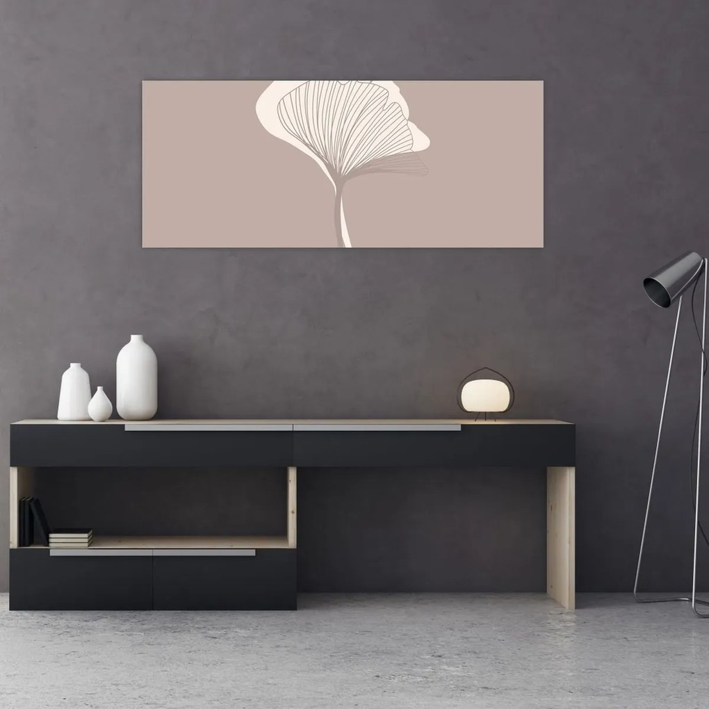 Obraz - Béžové listy N⁰3 (120x50 cm)