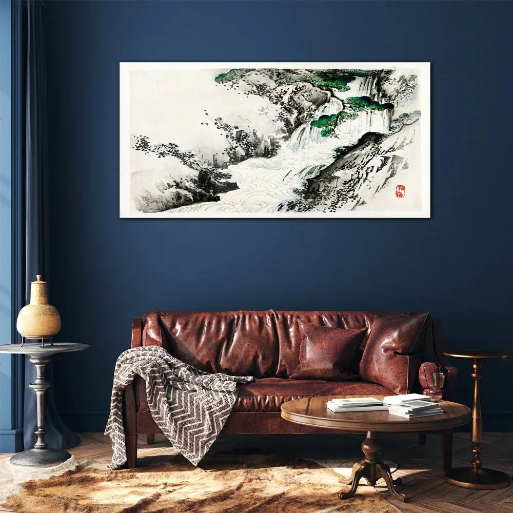 Sklenený obraz Vodopád strom vlny
