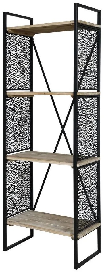 Prírodne čierna kovová drevená komoda/ príborník Vence - 121*38*80 cm