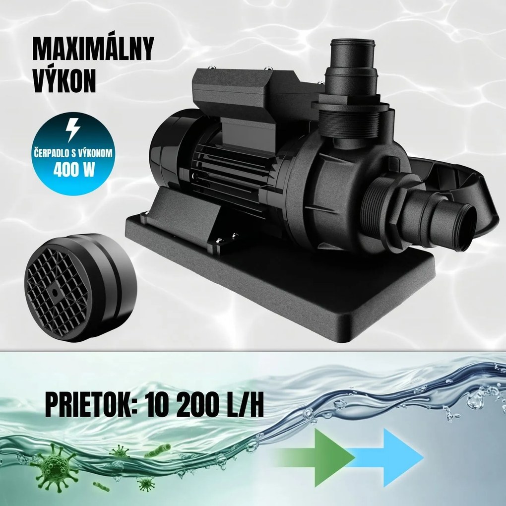 Piesková filtrácia k bazénu AQUA s filtračnými guľôčkami, 10 200 l/h, modrá Monzana