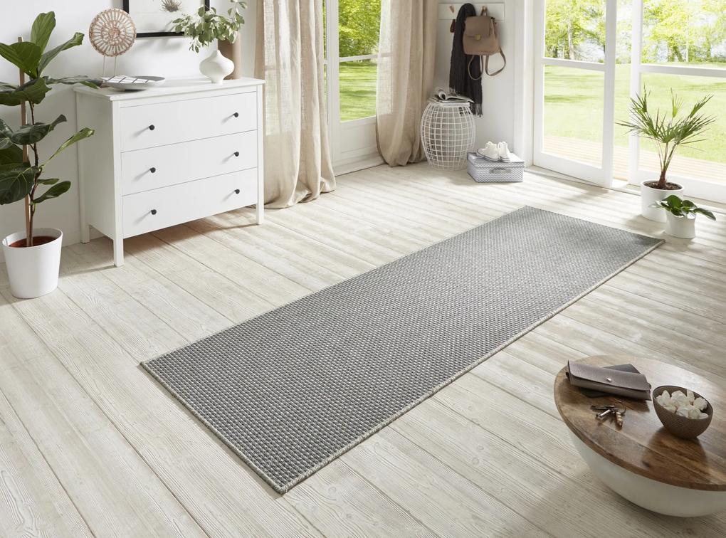 BT Carpet - Hanse Home koberce Behúň Nature 104275 Silver – na von aj na doma - 80x500 cm