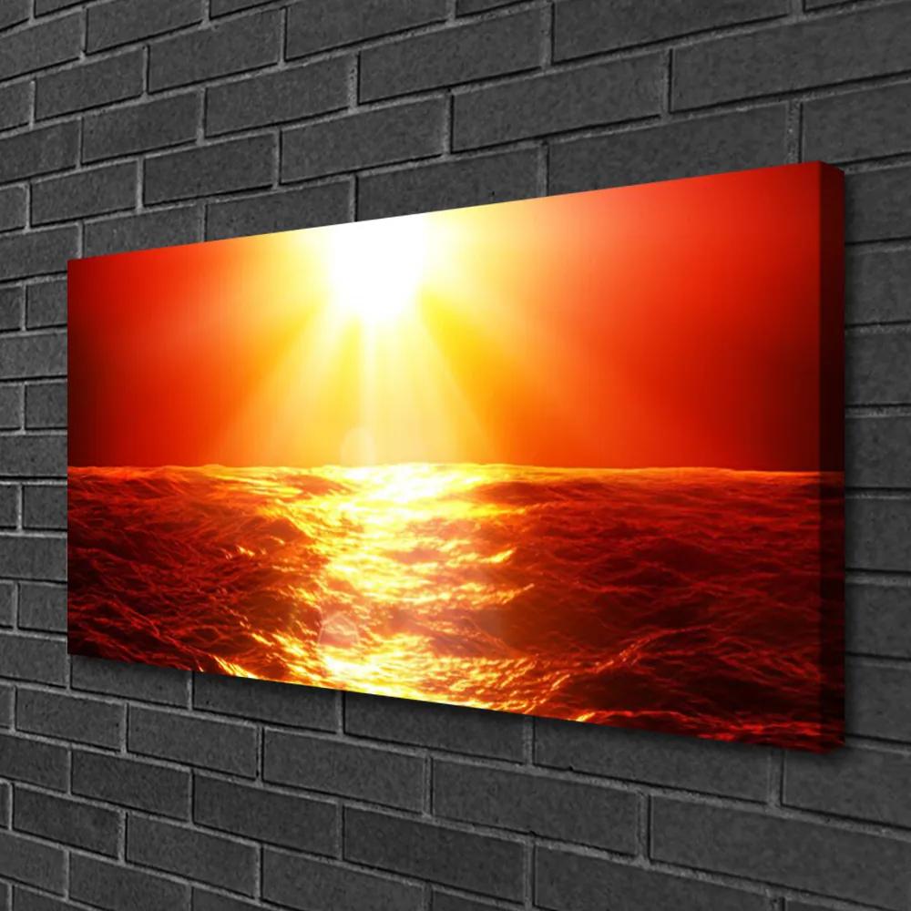 Obraz Canvas Západ slnka more vlna 140x70 cm
