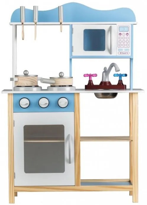 EcoToys Drevená kuchynka ELLA s príslušenstvom, TK040-BLUE