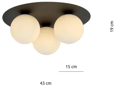 Stropné svietidlo SOLAR 3xE14/10W/230V čierna/biela