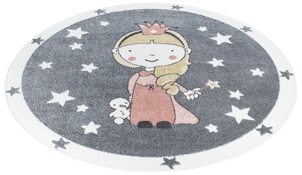 Dekorstudio Okrúhly koberec pre deti ANIME - princezná 893 Priemer koberca: 120cm