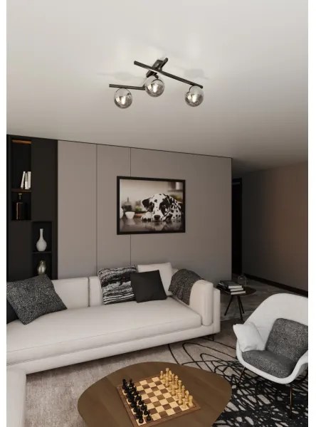 Stropné svietidlo SMART 3xE14/10W/230V čierna/šedá