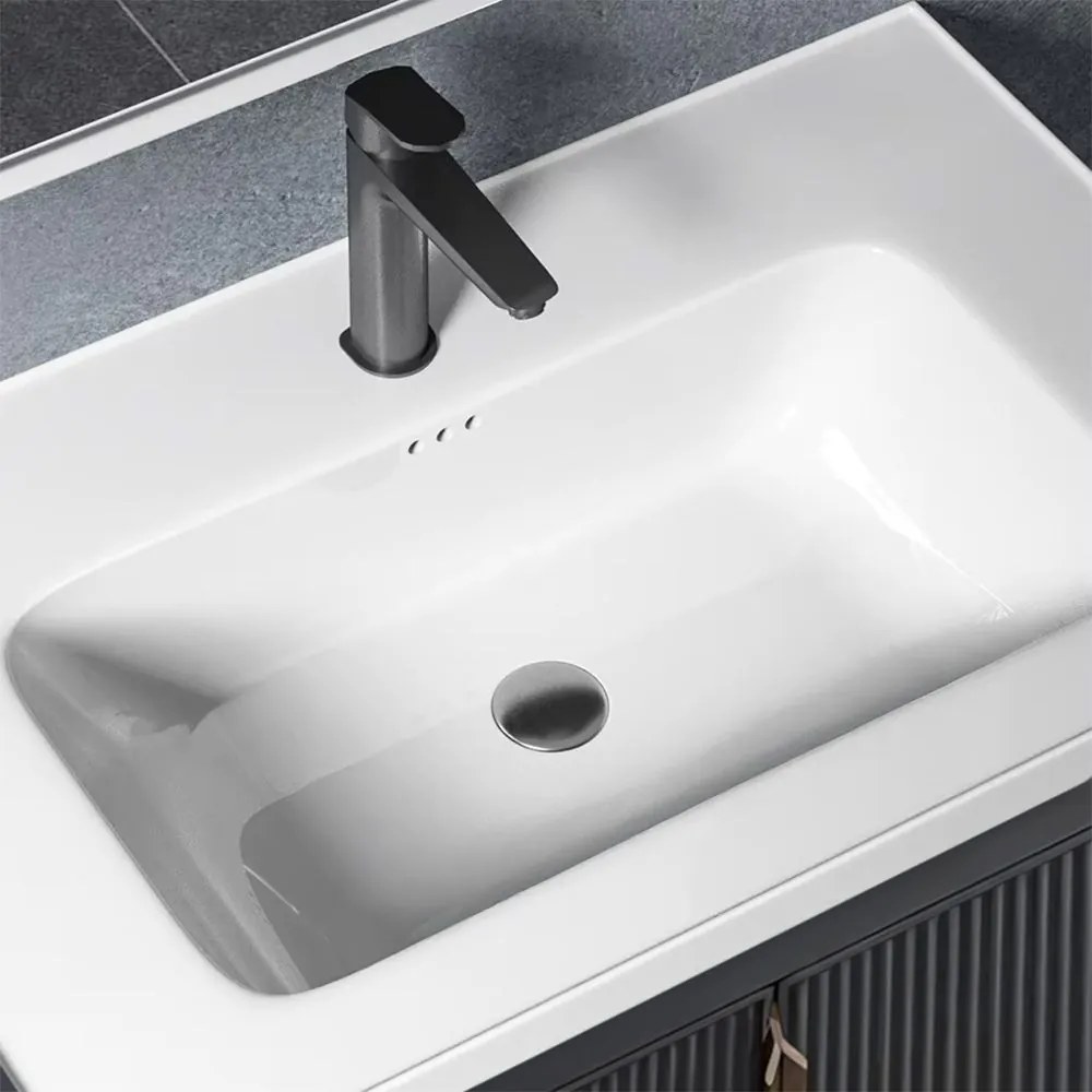 Rea Astor, súprava kúpeľňového nábytku s umývadlom 60cm, šedá matná, REA-M0004