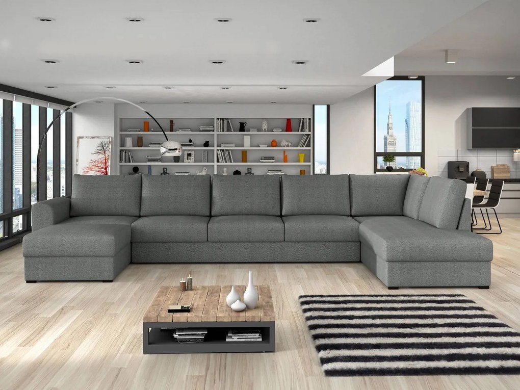 Sedacia súprava Szafran Large, Dostupné poťahy: ekokoža Soft 017 + Lux 06, Strana: Pravá - U