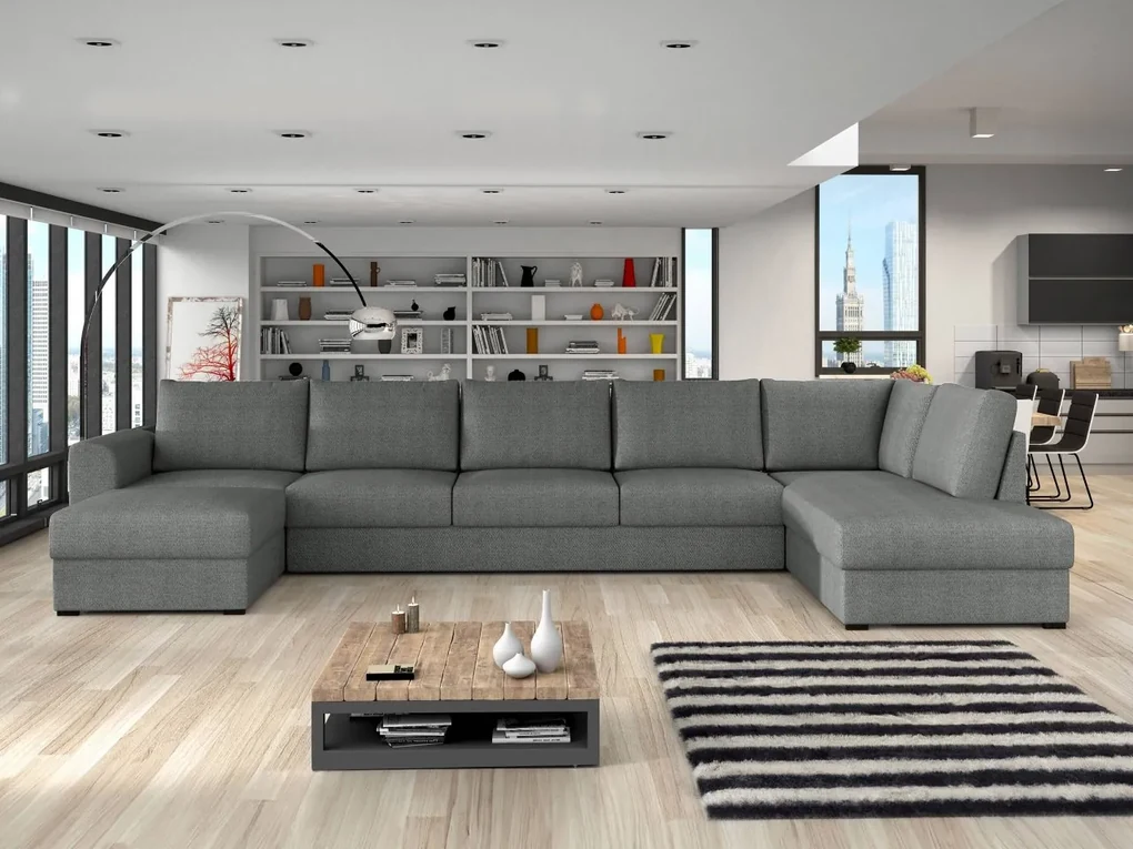 Sedacia súprava Szafran Large, Dostupné poťahy: ekokoža Soft 017 + Lux 06, Strana: Pravá - U