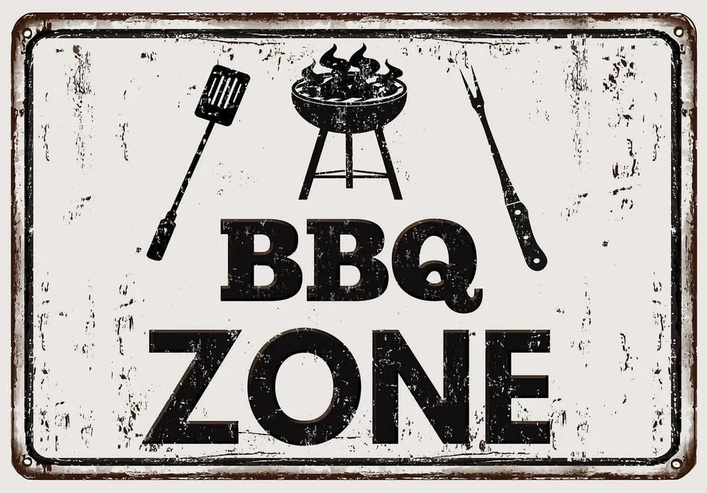 Fototapeta - BBQ Zone - nápis (152,5x104 cm)