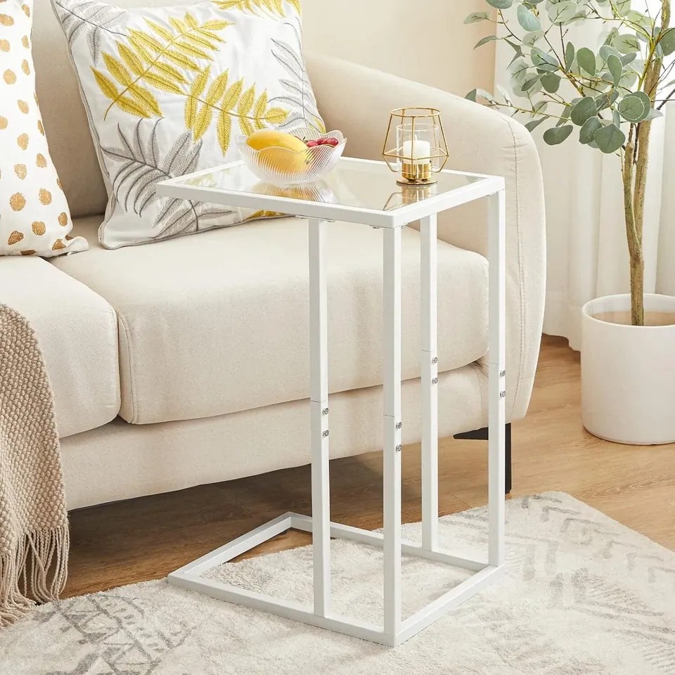 Odkladací stolík Vasagle Rivet 30 cm číry/biely